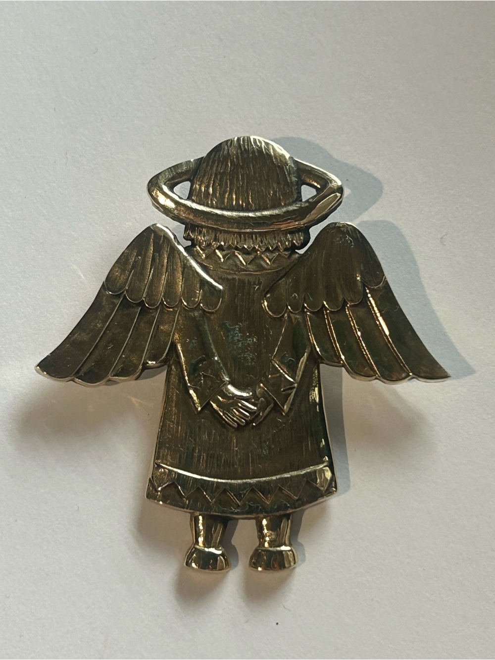 Gold Angel Pendant Necklace Brass - Gold Angel Wings Jewelry